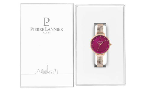 PIERRE LANNIER DELICE cadran rose bracelet milanais