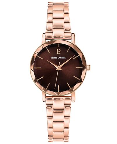 Montre Femme MULTIPLES Doré-rose Cadran Chocolat Bracelet Acier Doré-rose