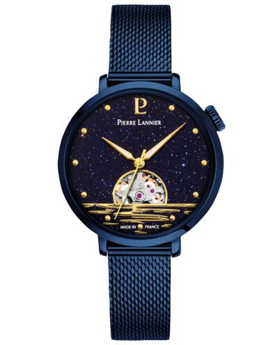 PIERRE LANNIER  AUSTRALE cadran beu bracelet bleu milanais