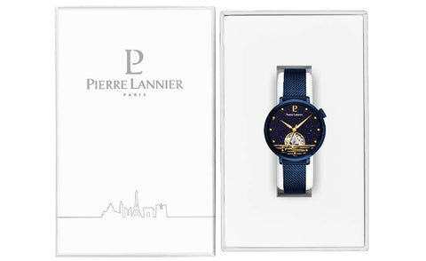 PIERRE LANNIER  AUSTRALE cadran beu bracelet bleu milanais