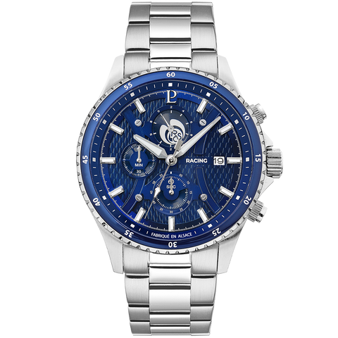 Montre Homme RCS Cadran Bleu Bracelet Acier Argenté 462B169