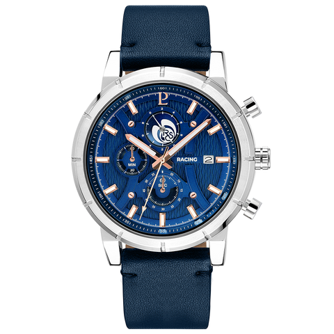 Montre Homme RCS Cadran Bleu Bracelet Cuir Bleu 462B161