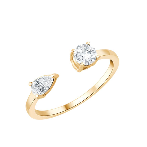 BAGUE DUO DE DIAMANTS  0,60 ct