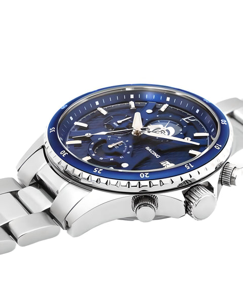 Montre Homme RCS Cadran Bleu Bracelet Acier Argenté 462B169