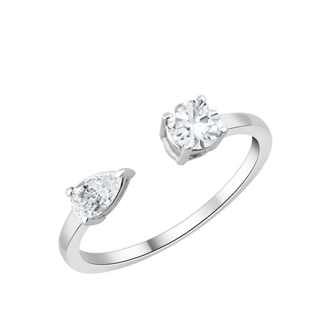 BAGUE DUO DE DIAMANTS  0,60 ct